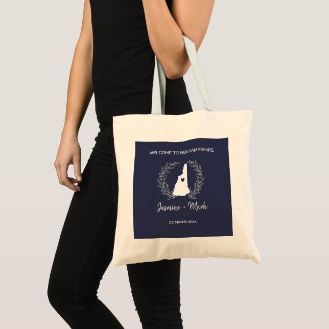 Tote Bag Nouvelle Hampshire Destination Mariage Bienvenue (Devant (produit))