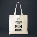 Tote Bag Nouvelle Maman Épuisée. Approche avec prudence !<br><div class="desc">Un cadeau pour les nouvelles mamans. Disponible en tant que Tshirt aussi. https://www.zazzle.com/exhausted_new_mom_approach_with_caution_t_shirt-235870665461097534</div>