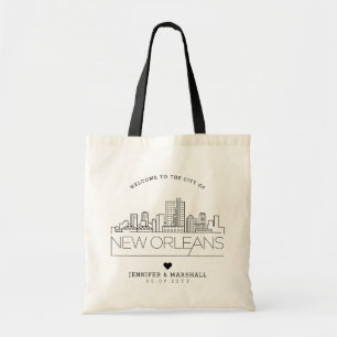 Tote Bag Nouvelle-Orléans Mariage Stylisé Skyline 2