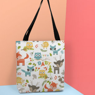 Tote Bag Nouvelle Typographie Bébé Avec De Bons Animaux En 