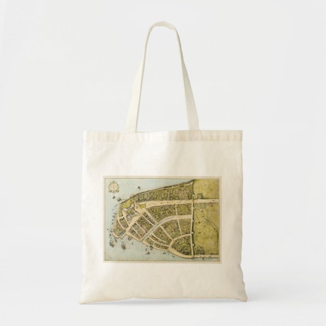 Tote Bag Nouvelle version du plan New Amsterdam de Castello (Devant)
