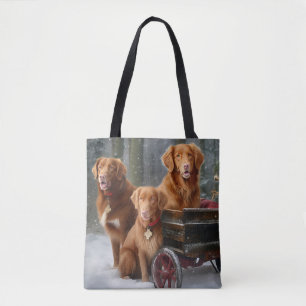Tote Bag Nova Scotia Duck Toller Retriever Traîneau enneigé