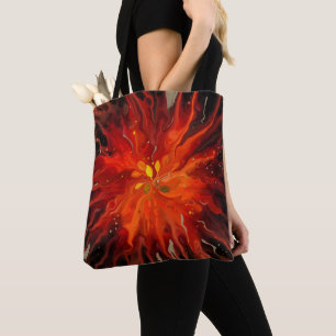 Tote Bag Noyau Cramoisi – Explosion d'Énergie Abstraite Ard