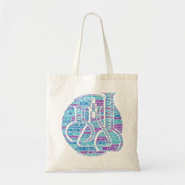 Tote Bag Nuage de mot de chimie (Devant)