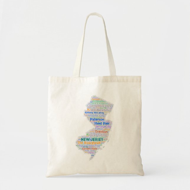 Tote Bag Nuage de mot de New Jersey