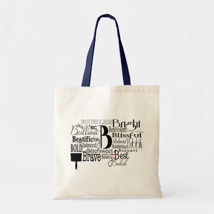 Tote Bag Nuage De Mots Adjectif Commencant Par La Lettre B Zazzle Fr