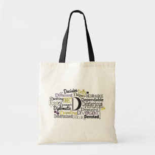 Tote Bag Nuage de mots adjectif commençant par la lettre D
