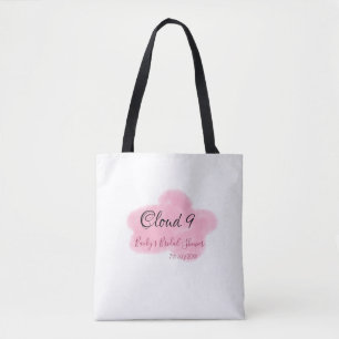 Tote Bag Nuage neuf rouge pastel shower de mariage nommédat
