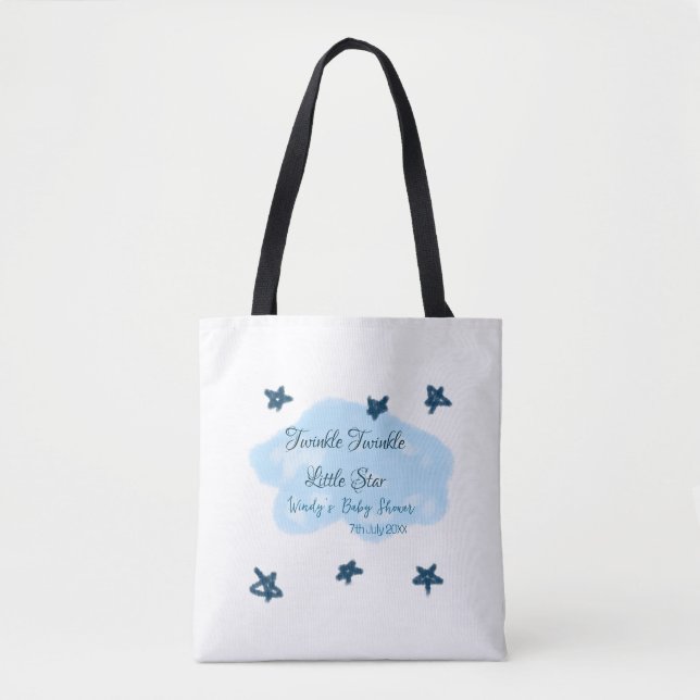 Tote Bag Nuages bleus scintillant Twinkle Little Star bébé  (Devant)