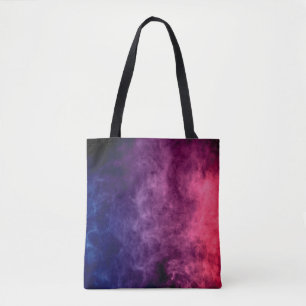 Tote Bag Nuages colorés de fumée violette et bleue sur le d
