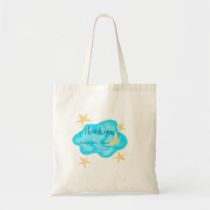 Tote Bag Nuages étoilés de lune aquarelle baby shower ajout