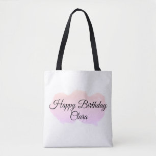 Tote Bag Nuages rose orange pastel heureux anniversaire mod