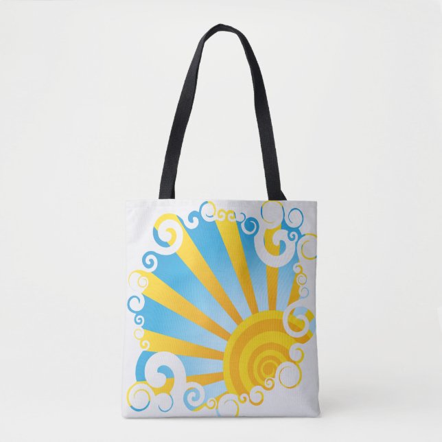 Tote Bag Nuages Tourbillonnants Sur Éclat De Soleil (Devant)