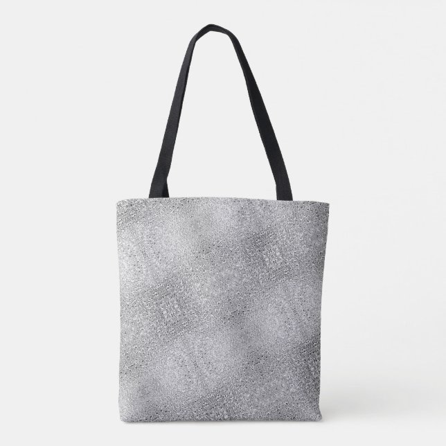 Tote Bag Nuances de gris Parties scintillant texturée numér (Dos)