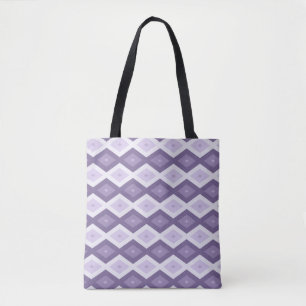 Tote Bag Nuances de lavande motif diamant