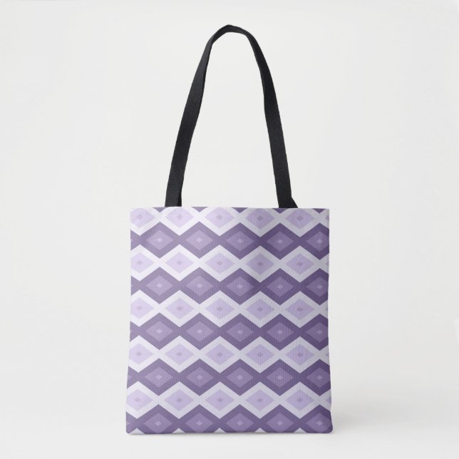 Tote Bag Nuances de lavande motif diamant (Devant)
