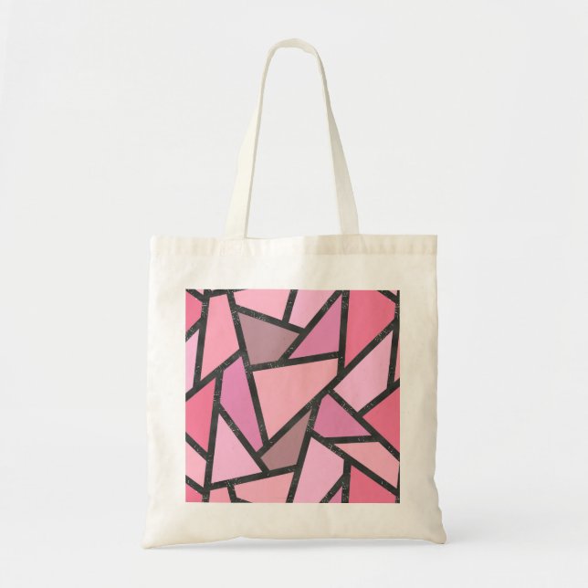 Tote Bag Nuances de motif en vitrail de corail (Devant)