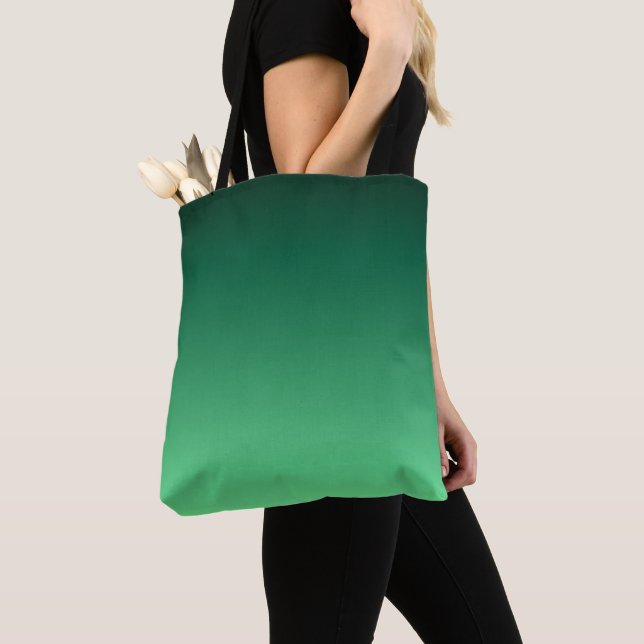 Tote Bag Nuances de vert émeraude  (De près)