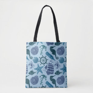 Tote Bag Nuances nautiques de motif bleu
