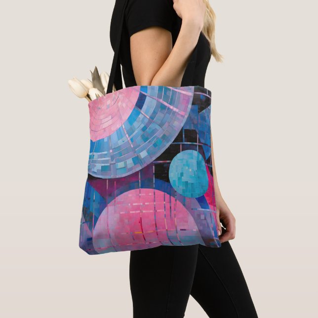 Tote Bag Nuances subtiles de bleu et de rose en Abstrait (De près)