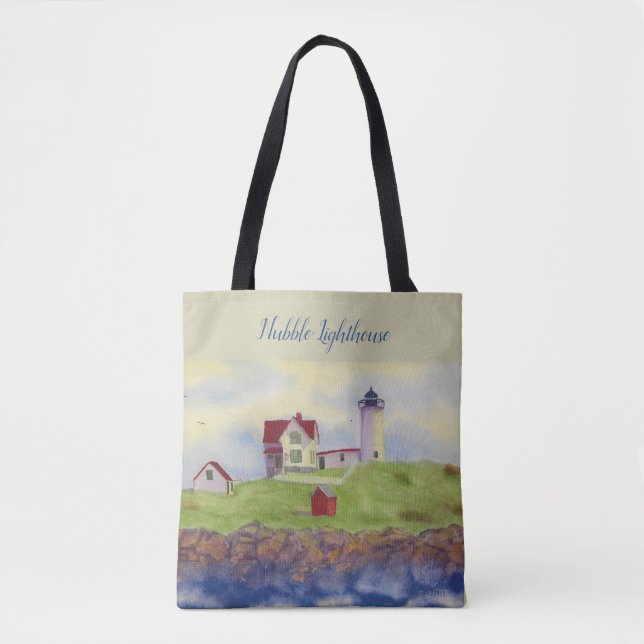 Tote Bag Nubble Lighthouse Maine, Cape Neddick, York Maine (Devant)