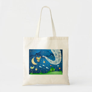 Tote Bag Nuit avec musique et oiseaux