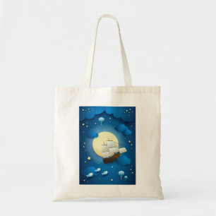 Tote Bag Nuit d'Imaginaire avec voilier