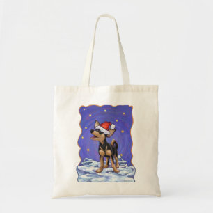 Tote Bag Nuit étoilée Chihuhua de fête dans le casquette