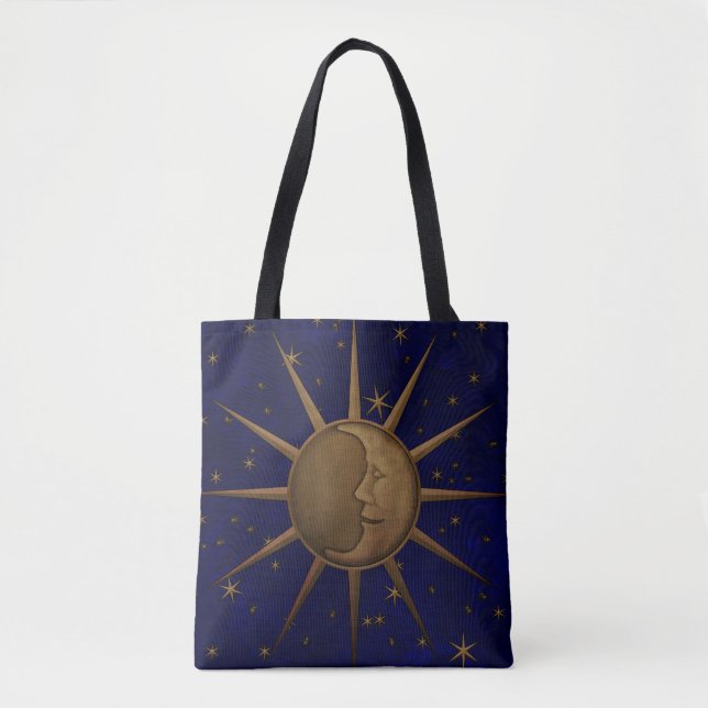 Tote Bag Nuit étoilée de lune céleste de Sun (Devant)