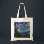 Tote Bag Nuit étoilée par Vincent Van Gogh<br><div class="desc">Une des peintures les plus célèbres de Vincent Van Gogh. Starry Night est une belle huile bleue sur toile peinte par Van Gogh et c'est la plus haute qualité disponible sur Zazzle afin que vous puissiez vous attendre à des résultats d'impression de haute qualité. Disponible sur de nombreux cadeaux, coques...</div>