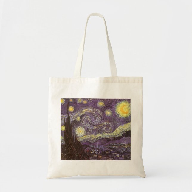 Tote Bag Nuit étoilée par Vincent van Gogh, Art Vintage (Devant)