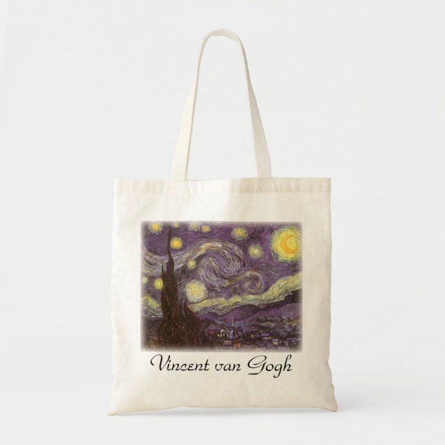 Tote Bag Nuit étoilée par Vincent van Gogh, Art Vintage (Devant)