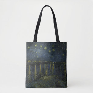 Tote Bag Nuit étoilée sur le Rhône, peinture à l'huile Van