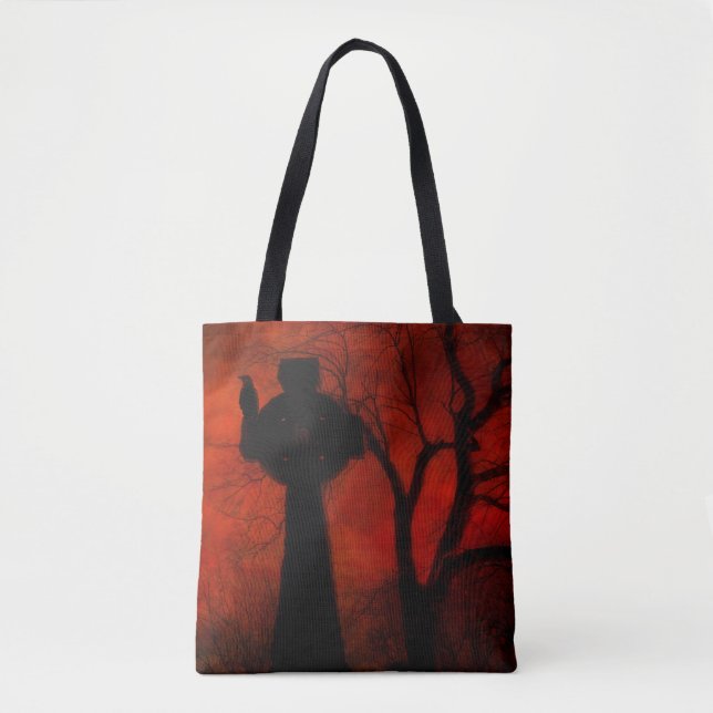Tote Bag Nuit gothique rouge d'Halloween (Devant)