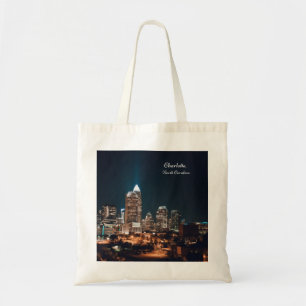 Tote Bag Nuit Skyline de la ville de Charlotte North Caroli