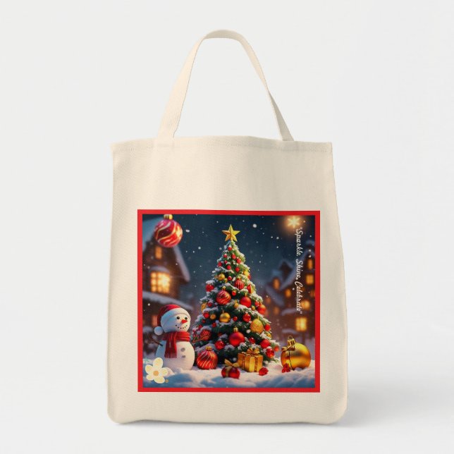 Tote Bag "Nuits de Noël scintillantes" (Devant)