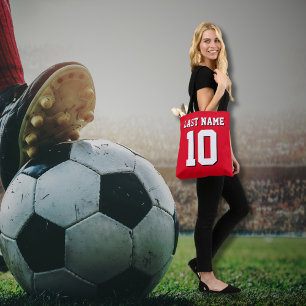 Tote Bag Numéro de Jersey Sport noir blanc personnalisé