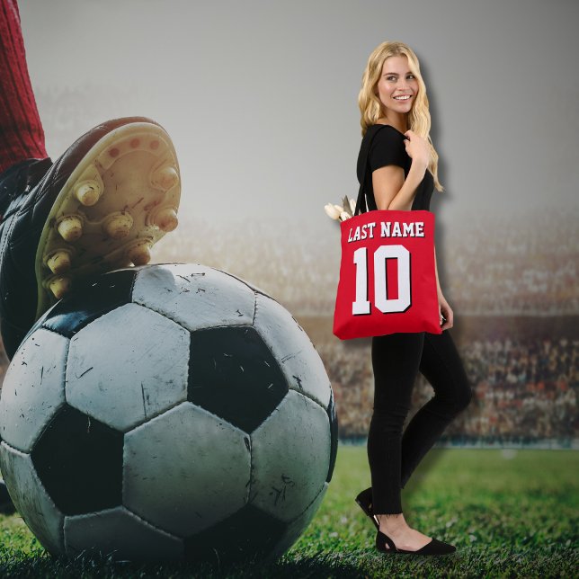 Tote Bag Numéro de Jersey Sport noir blanc personnalisé (Créateur téléchargé)