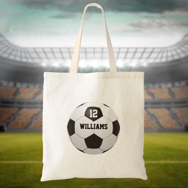 Tote Bag Numéro de nom personnalisé Soccer Ball (Créateur téléchargé)