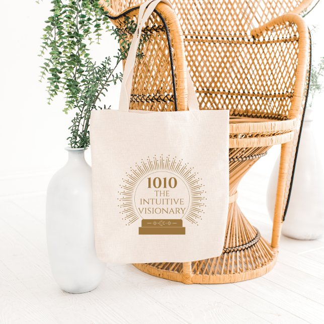 Tote Bag Numéros D'Ange 1010 Le Visionnaire Intuitif (Angel Number 1010 The Intuitive Visionary Tote Bag for the Spiritual Baddie.)