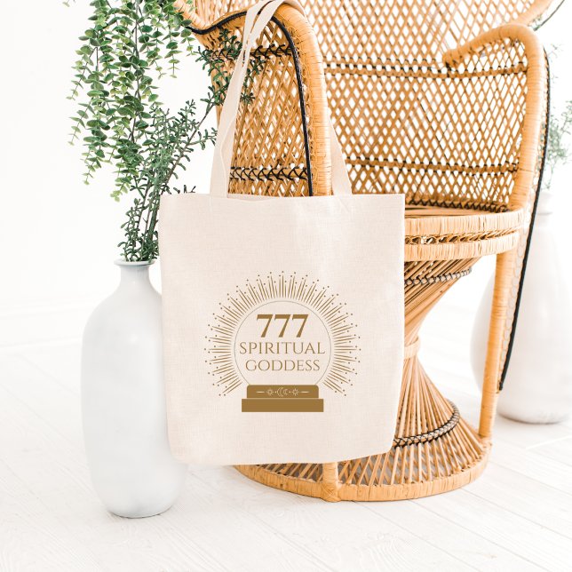 Tote Bag Numéros d'ange 777 Déesse spirituelle (Angel Number 777 Spiritual Goddess Tote Bag for the Spiritual Baddie.)