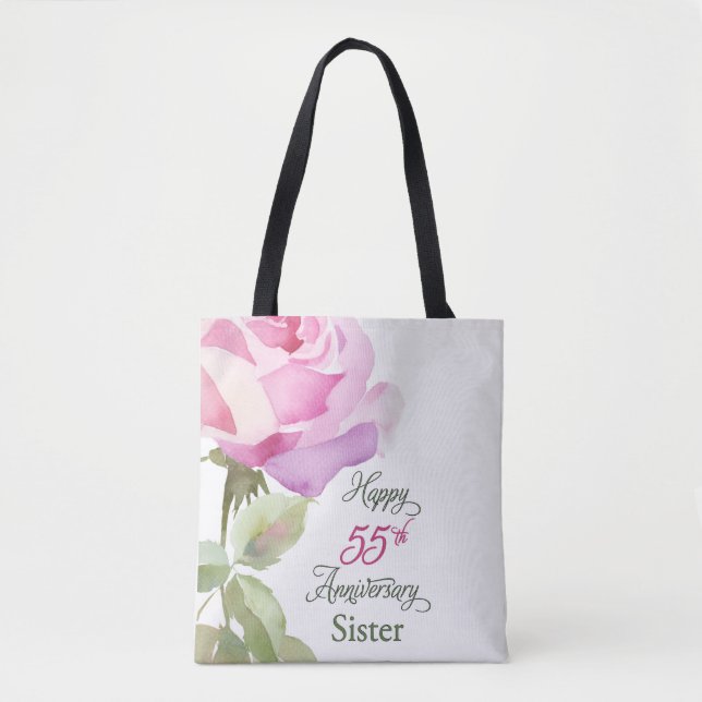 Tote Bag Nun 55th Anniversary Sister Catholic Jubilee Pink  (Devant)