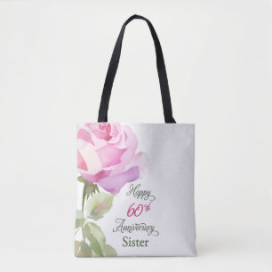 Tote Bag Nun jubilé catholique 60e anniversaire rose rose