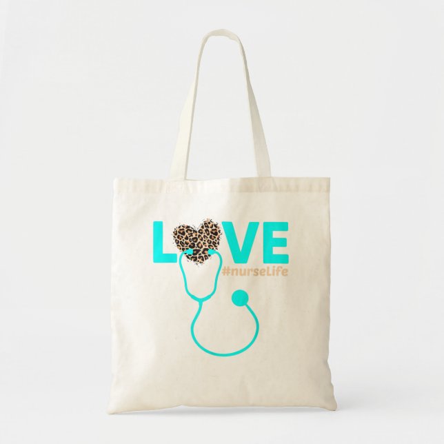 Tote Bag Nurse Life RN LPN CNA Healthcare Leopard Nurse Wee (Devant)