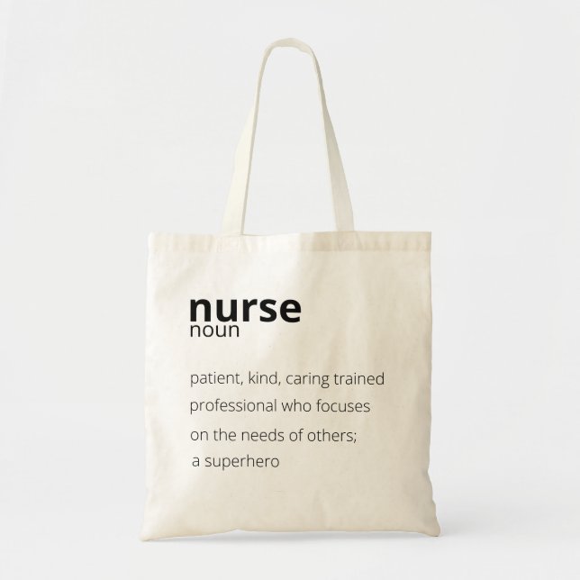 Tote Bag Nurse Noun Proud Hero Job Nursing Quote (Devant)