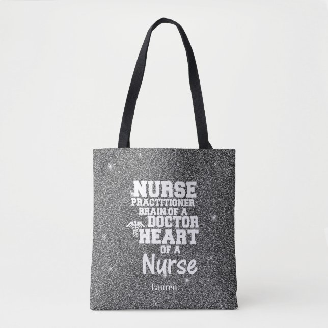 Tote Bag Nurse Praticien Parties scintillant Funny Fourre-t (Devant)