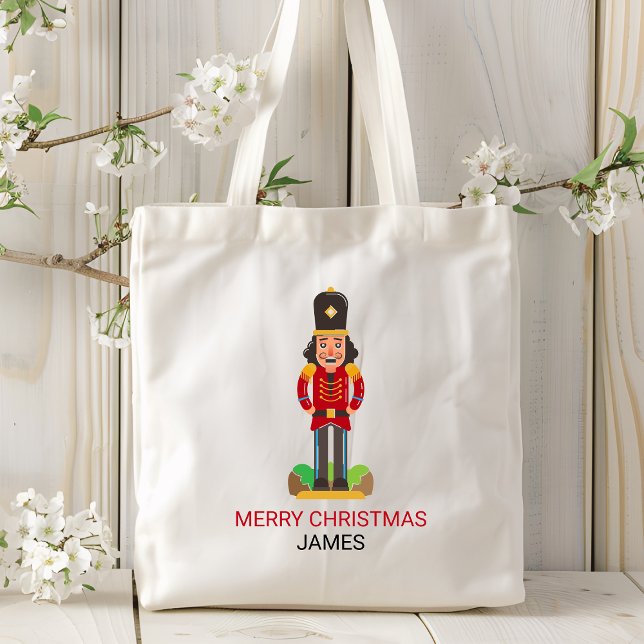 Tote Bag Nutcracker Jouet Soldat Noël Nom personnalisé (Créateur téléchargé)