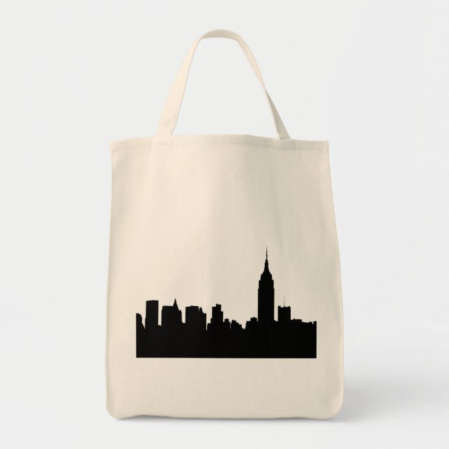 Tote Bag NYC Skyline Silhouette, Empire State Bldg (Devant)
