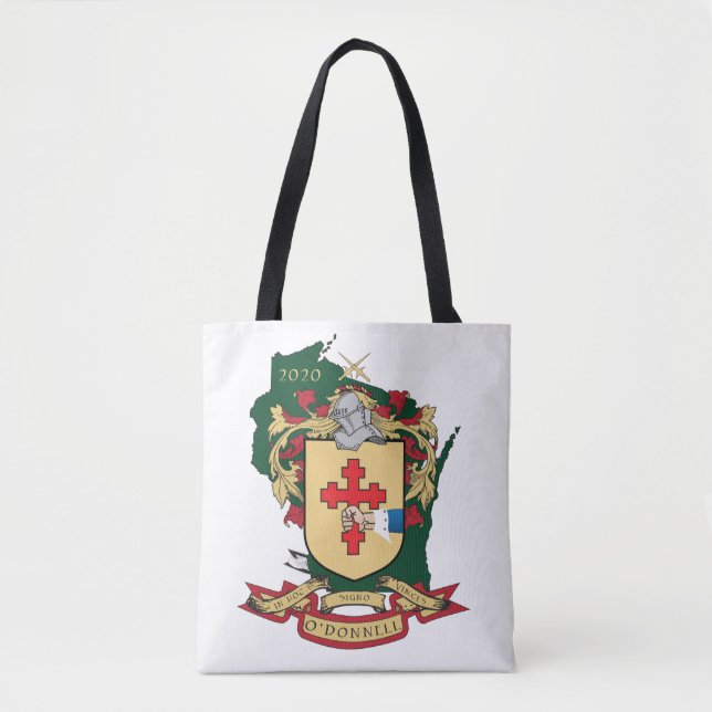 Tote Bag O"Donnell Family Crest_Wisconsin Fourre-tout Green (Devant)