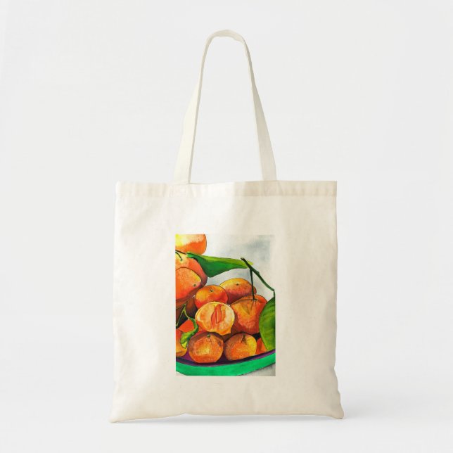 Tote Bag Oaquarelle mandarine (Devant)
